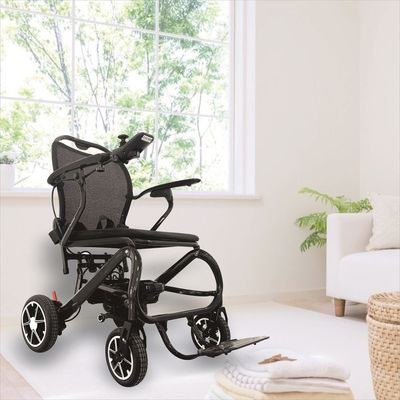 Opvouwbare elektrische rolstoel met W460mm*D390mm stoelgrootte en 10km rijafstand