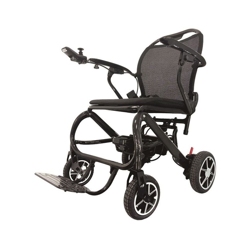 Opvouwbare elektrische rolstoel voor kinderen met W460mm*D390mm stoelgrootte en koolstofvezelframe